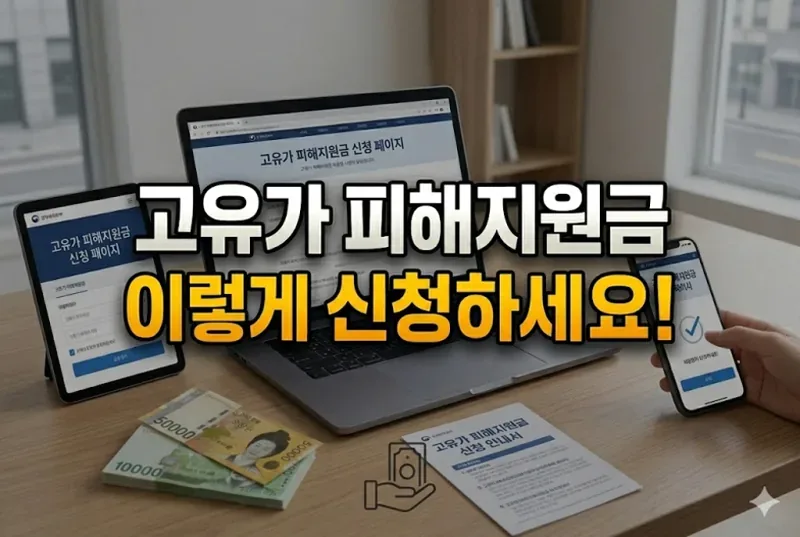 스마트폰으로 지원금 신청하는 장면