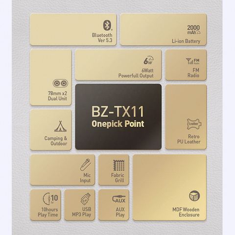 브리츠 엔틱 스테레오 무선 블루투스 스피커 BZ-TX11 디자인