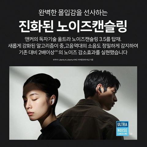 앤커 리버티5 A3957 이어폰 화면 표시