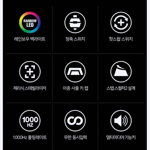 조이트론 게이밍 기계식 키보드 JTMK-200L 청축 상세 사진